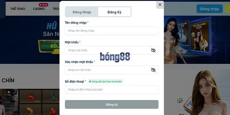 Thao tác đăng ký Bong88 như thế nào?